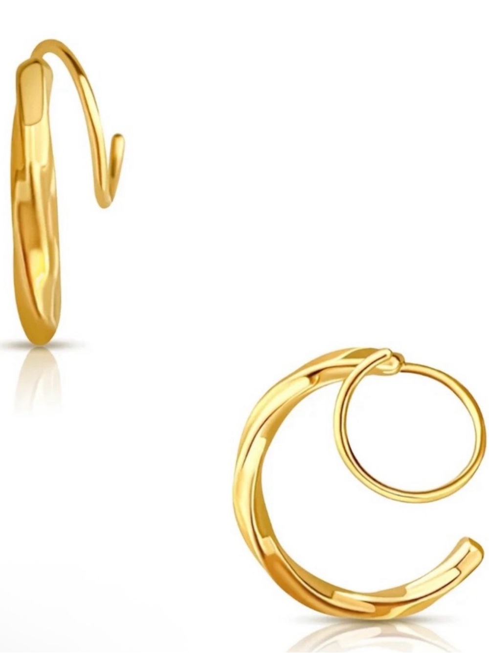 Lolos by Plunder Gold Twisted Hoop Earrings with dust Bag